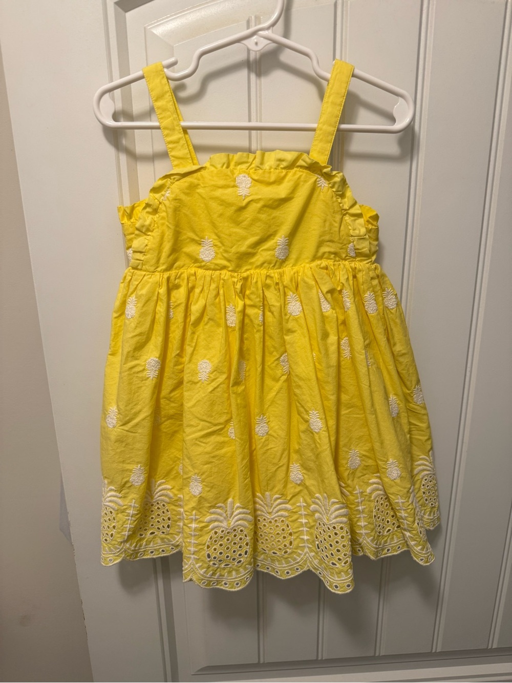 Flapdoodles Yellow Pineapple Embroidered Sundress
